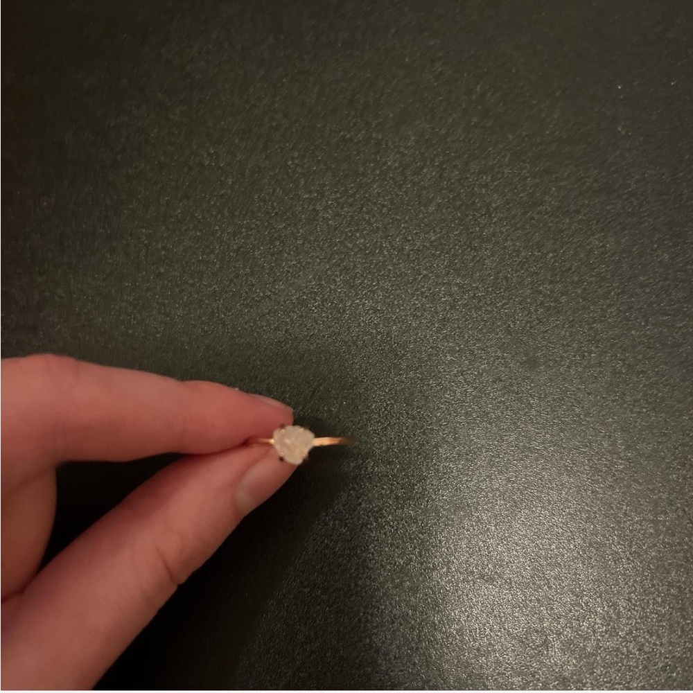 Rose Gold Ring with White Stone